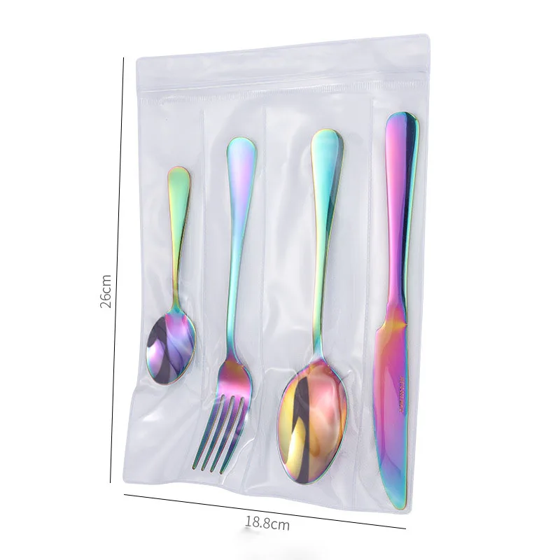 

Tablewellware Kitchen Utensil Set Stainless Steel Cutlery Set Rainbow Tableware Fork Spoon Knife Spoon Set Dishes Cutlery Set