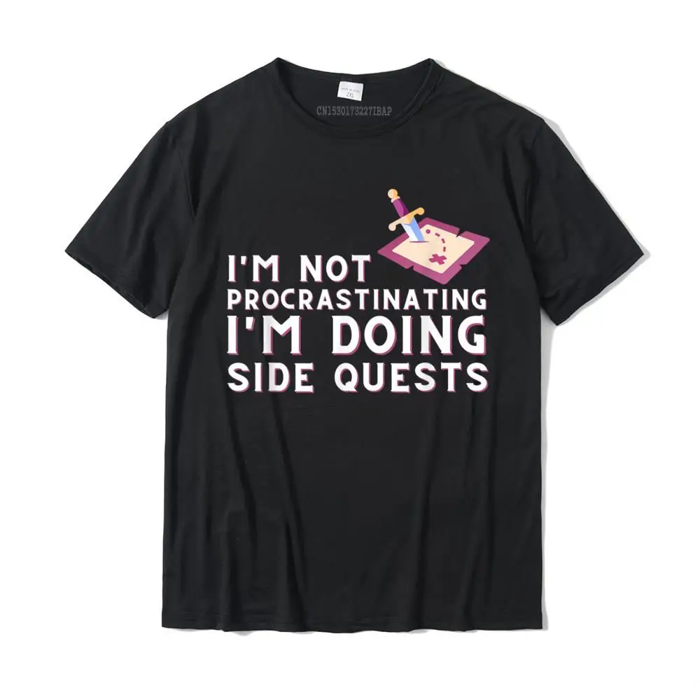 

I'm Not Procrastinating I'm Doing Side Quests Gamer Gaming T-Shirt Tops T Shirt Fitted Cosie Cotton Men Top T-Shirts Cosie
