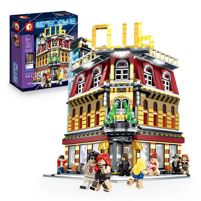 

SD6991 5in1 City Series LED Nightclub Music Club Bar USB Building Blocks Bricks Compatible 10182 Toy Christmas Gifts For Kids