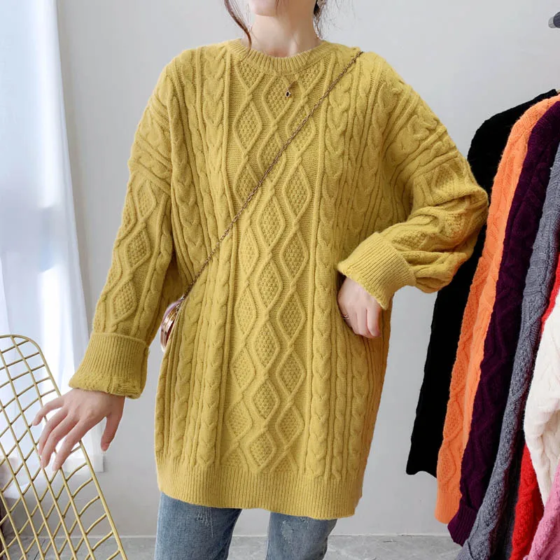 Модный свитер больших размеров в стиле Хан, женский свободный комплект с закрученной головой на осень и зиму от AliExpress WW