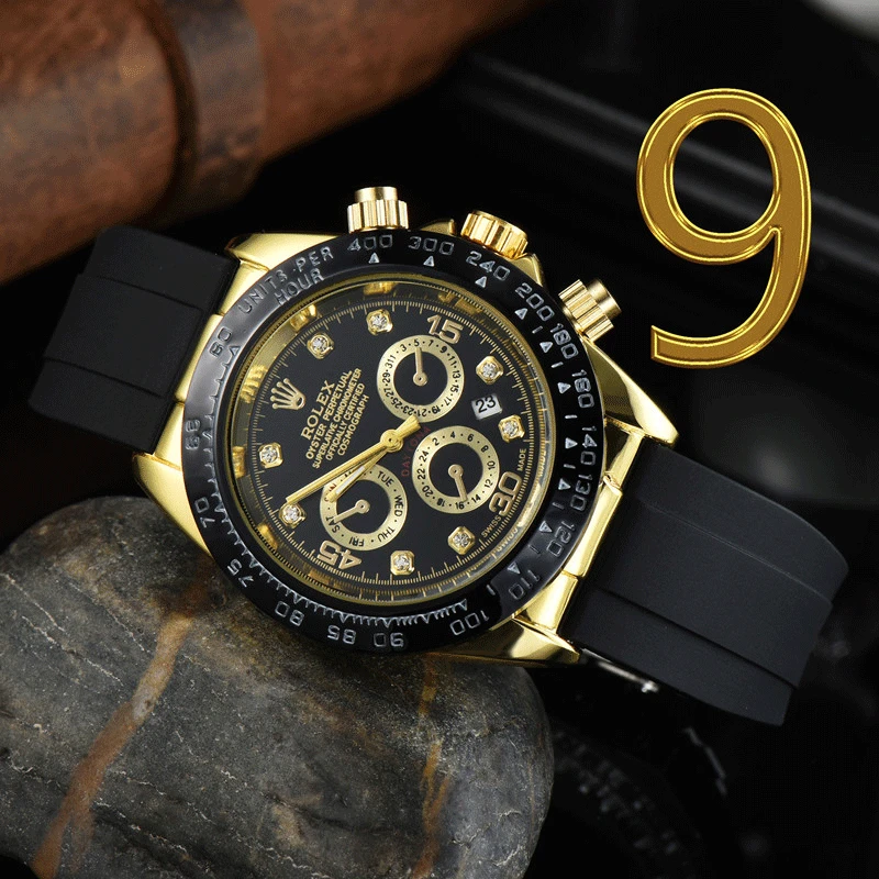 

Fashion Men's Luxury Designer Watch Quartz Classic Black Steel Band Luxury Calendar Business Brand Watchs Men's Gifts LP