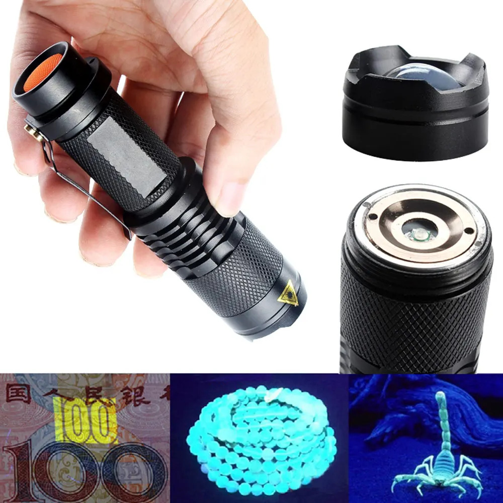 Водостойкий 3 Mode регулируемый фокус ультрафиолетовый УФ светодиодный фиолетовый