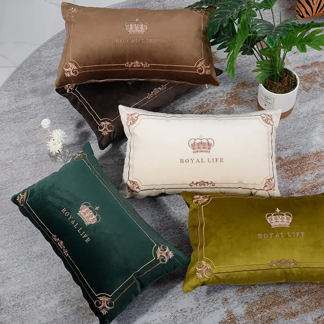 

50x30cm rectangle velvet cushion cover pillowcase solid color waist pillow case lumbar pillow cover backrest