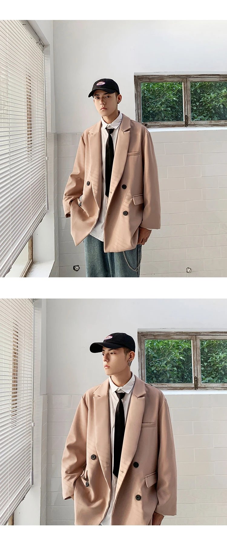 Korean New Men Blazer Black Oversized Blazer Masculino Casual Student Men Blazer hombre