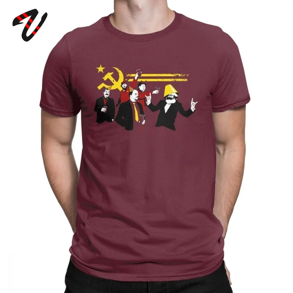 Футболка мужская Коммунистическая партия с изображением Маркса Ленина Мао
