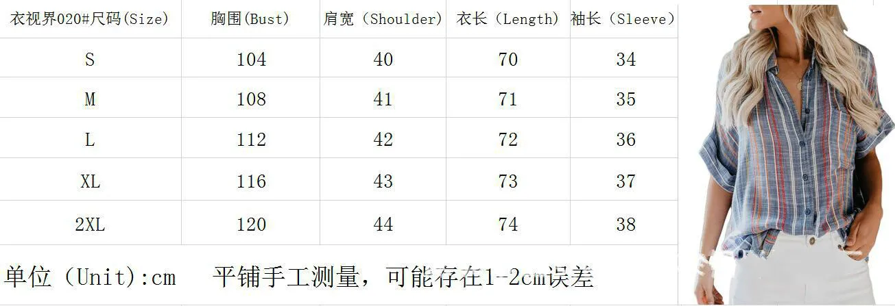 Женская рубашка-поло в полоску с коротким рукавом и пуговицами | одежда