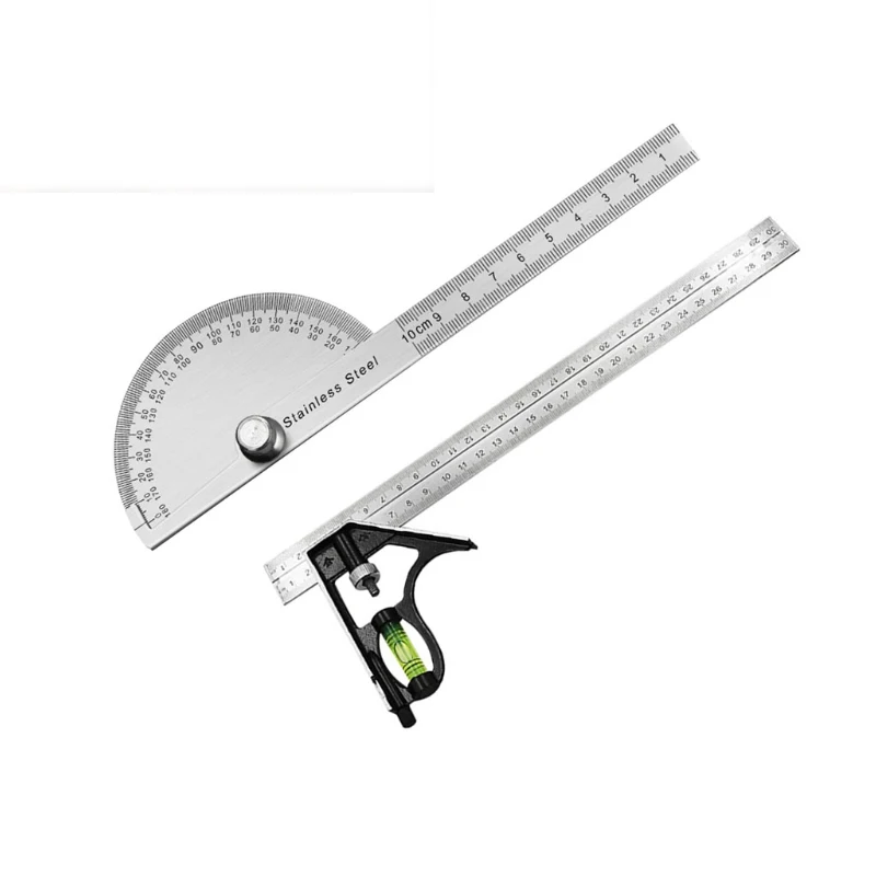 

0-180 Degree Angle Finder Angle Square Measuring Tools Stainless Steel 1 Set