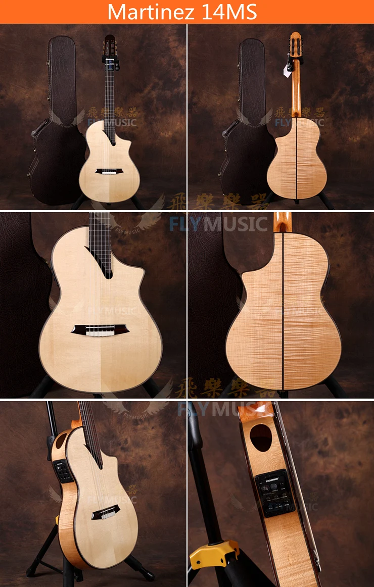 Martinez MSCC-14RS/MS/OV профессиональная сценическая Классическая гитара с fishman 301 EQ, Классическая электрогитара