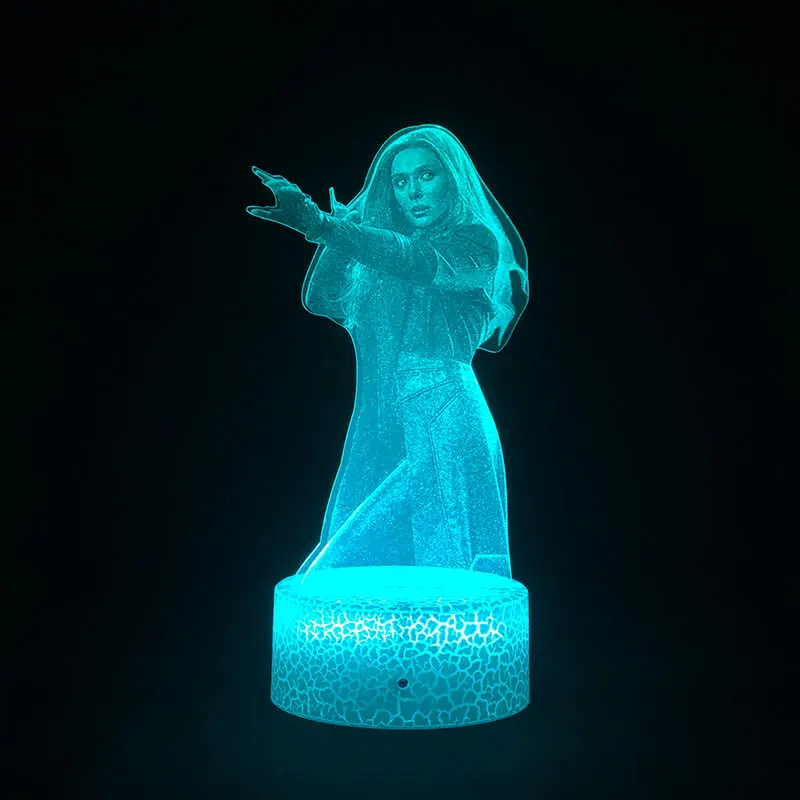 

Bedside Night Light LED 3D Acrylic Lamp Scarlet Witch Sensor Smart Phone Color Control Home Party Decor Birthday Kid Friend Gift
