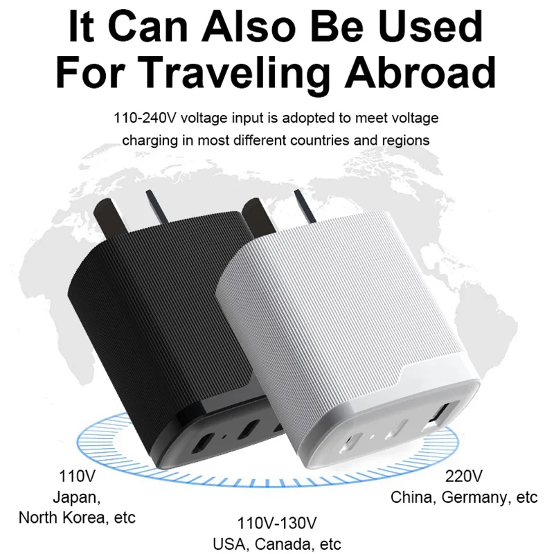 

TQUQ 3-Port 40W Type C PD Fast Charger Desktop QC3.0 USB Charging Station For iPhone12 Mini Pro Max/11/11 Pro Max, iPad, Tablet