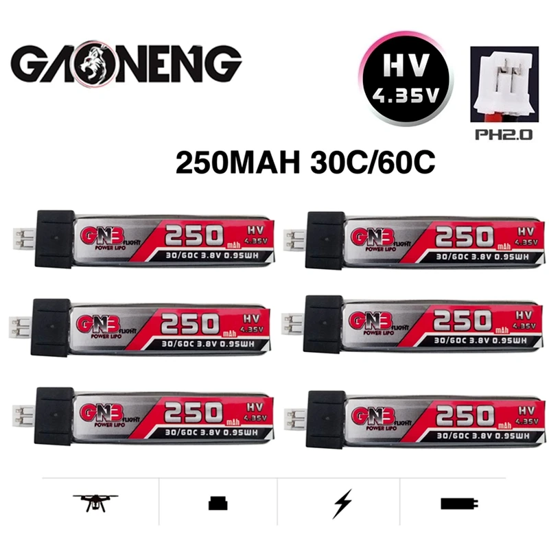 1-10 шт. GNB QX65 Blade Nano QX CPX MSR индуктивность FPV Tiny7 Beta65S Дрон 1S HV Lipo батарея 4 35 в 250 мАч 3 8
