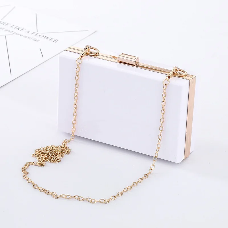 Женский акриловый розовый вечерний клатч классическая женская сумка через плечо