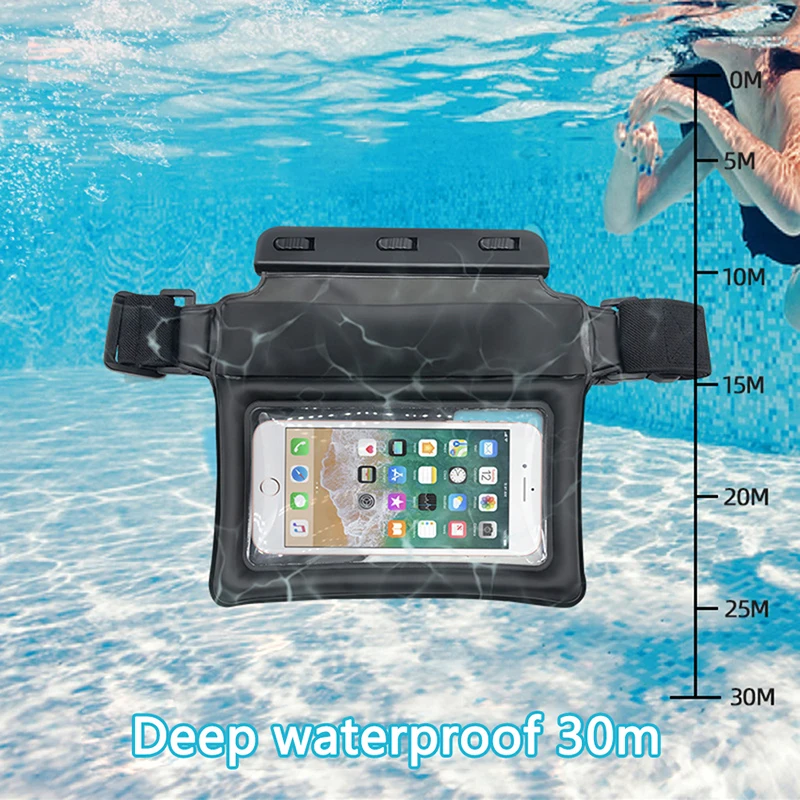 

Outdoor Sports Waterproof Airbags Swimming TPU Airbags Floating Mobile Phone Waterproof Running Waist Bag
