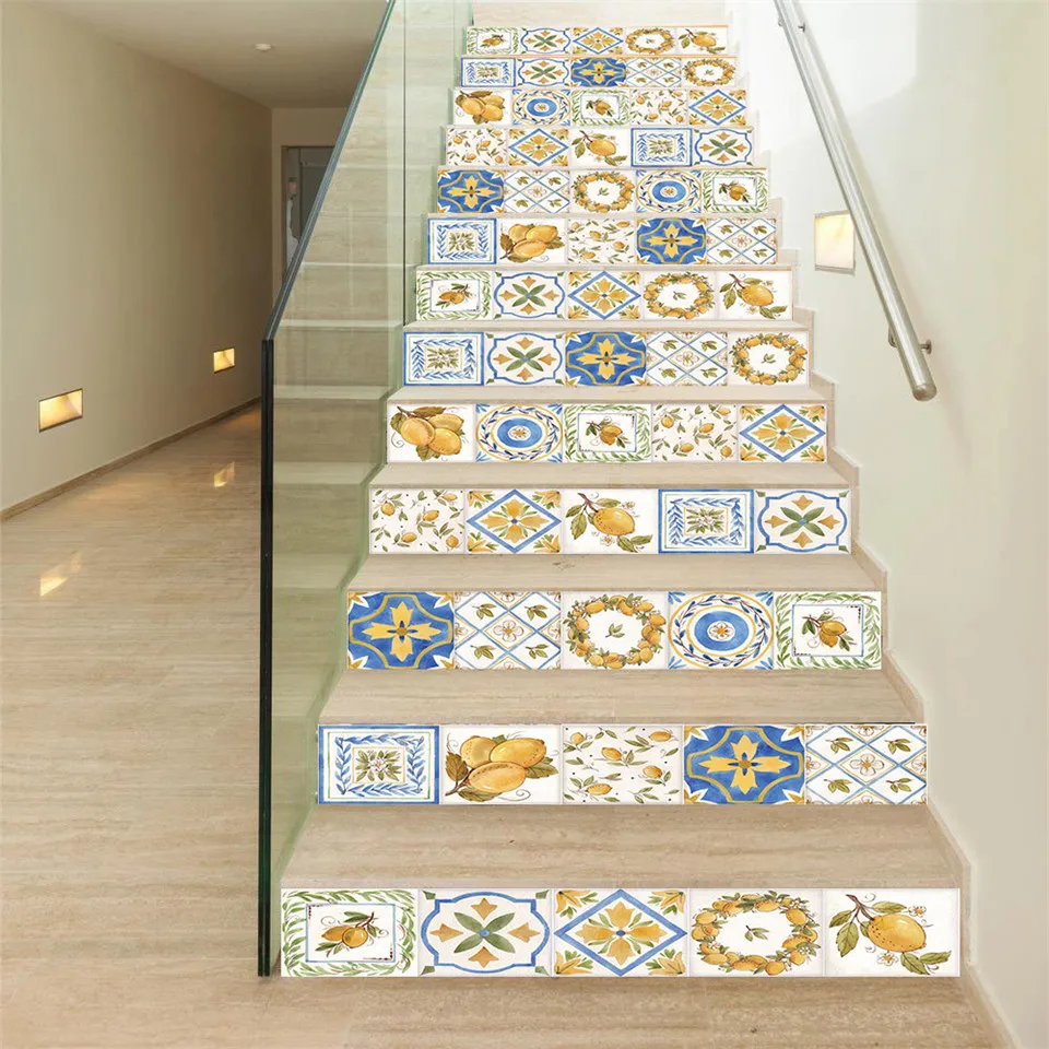 18x10 0 см/по индивидуальному заказу Размеры Цвет плитки наклейка для лестницы для магазинов и домашнего использования лестницы украшения Наклейка самоклеющиеся ПВХ лестницы росписи