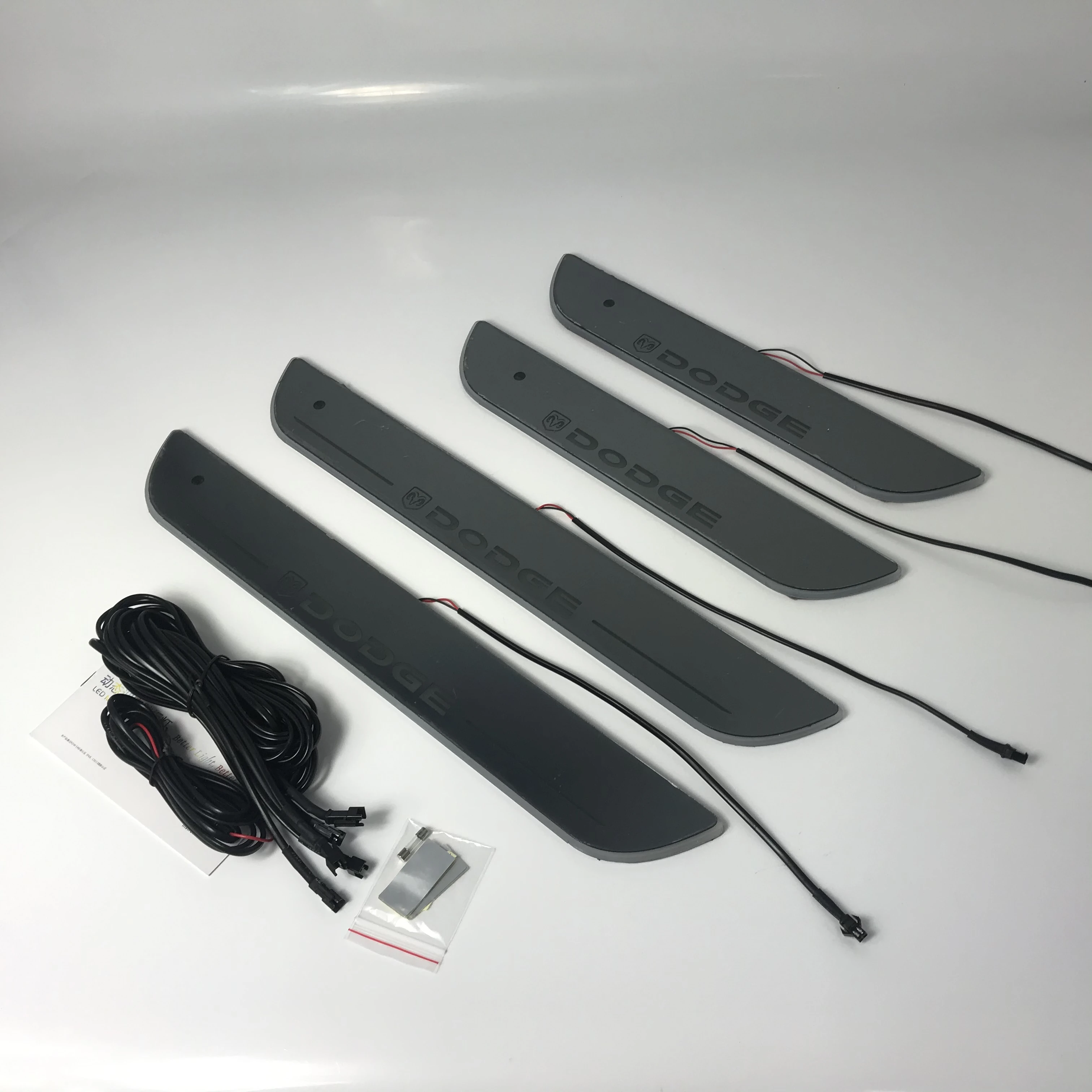 

Osmrk led moving door scuff for dodge dynamic door sill plate flat lining overlay flow/fixed light, 4pcs