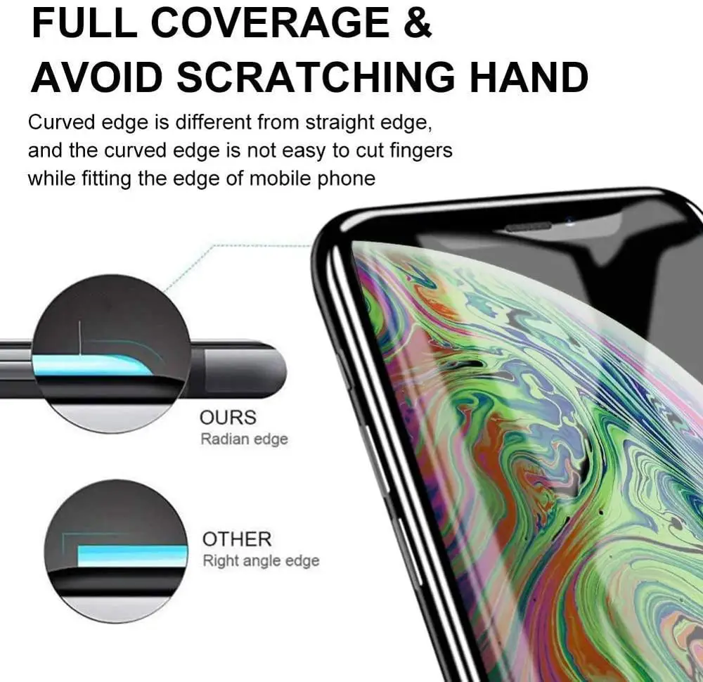 

6D Full Glue Body Screen Protector for Apple iPhone Xs MAX 2019 Anti-Bubble Anti Smudge Oleophobic Coating Tempered Glass Screen