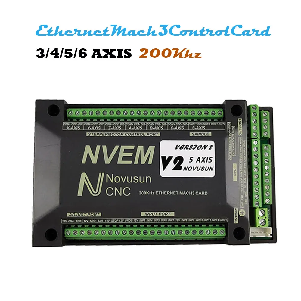 

MACH3 Nvem V2.1 CNC Motion Controller 3 Axis / 4 Axis / 5 Axis / 6 Axis Ethernet Slave Funct for Stepper,Servo Motor