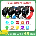 Мужские и женские Смарт-часы 119s с тонометром водонепроницаемые спортивные круглые Смарт-часы фитнес-трекер для Android Ios