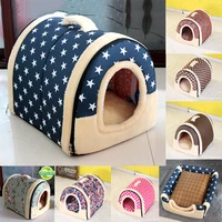 pet dog keep warm house nest with mat foldable removable cover pet dog cat bed house for small medium dogs db701