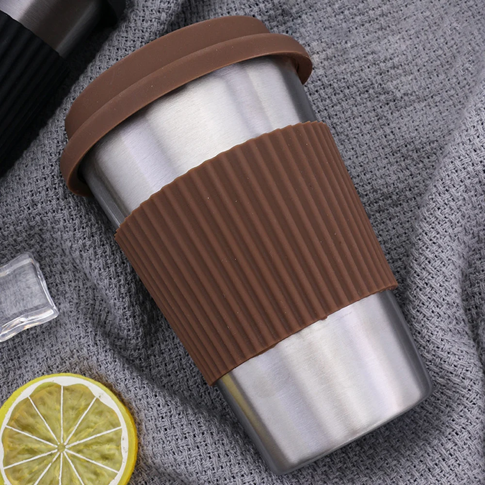 500 мл бутылка для воды кофейная чашка с силиконовыми крышками и рукавами