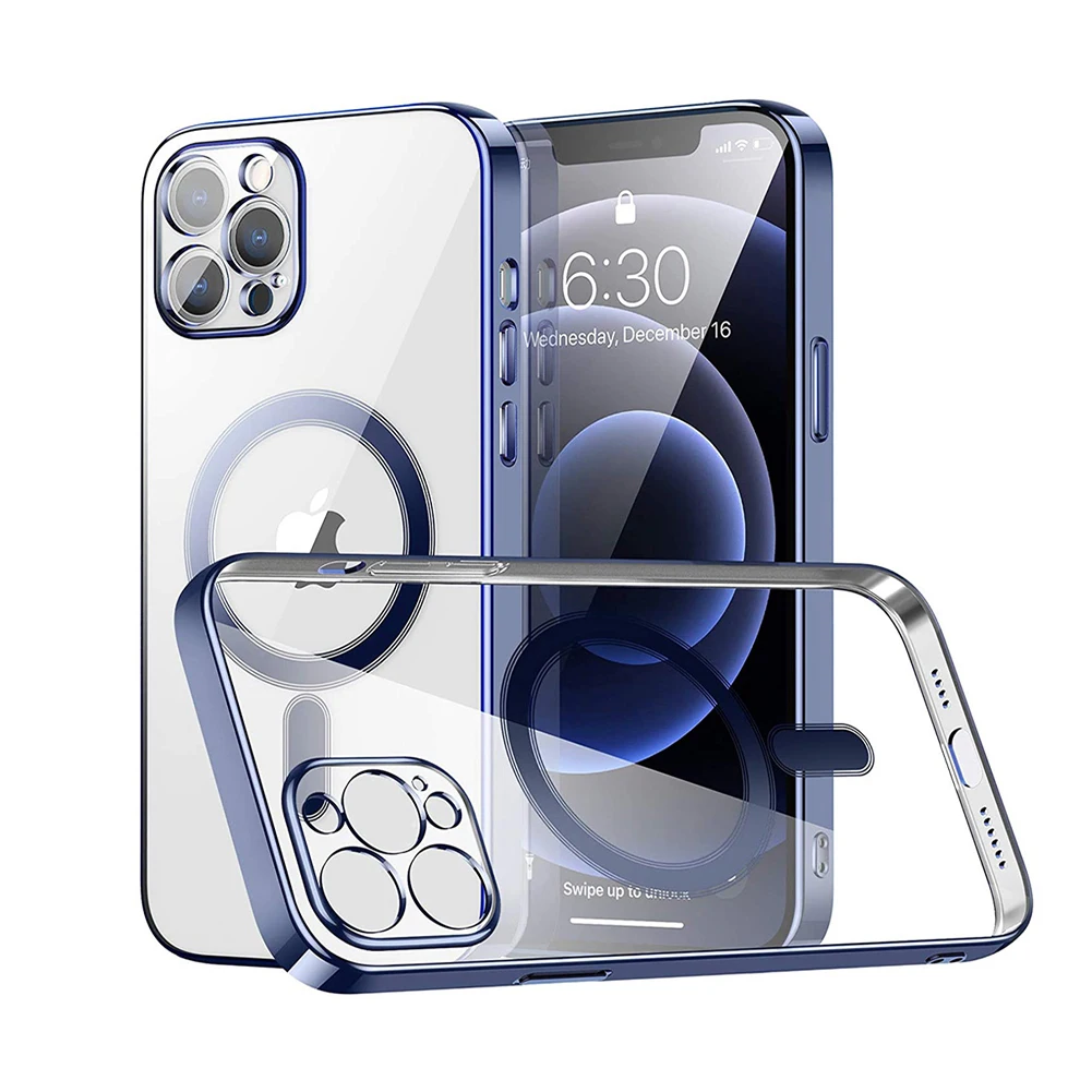 Роскошный Ультратонкий Прозрачный Магнитный чехол Magsafe для IPhone 13 Pro Max 11 12 ТПУ с