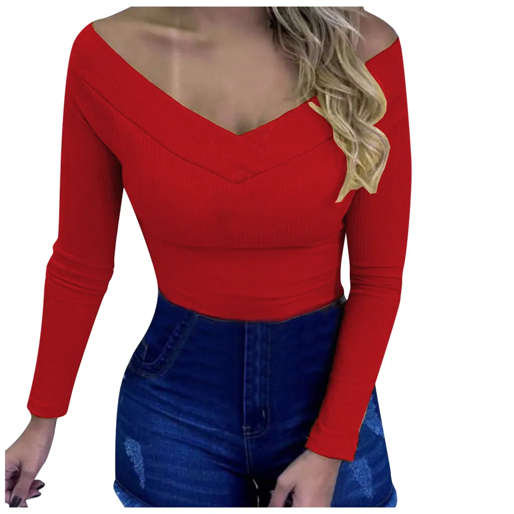 Женский однотонный топ сексуальные пуловеры худи для девушек офиса уличная