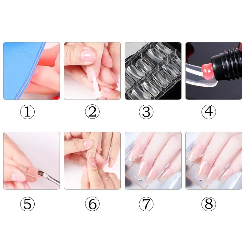 5 шт. полигель для наращивания ногтей наборы УФ светодиодный гель накладные ногти двойная ручка акриловый