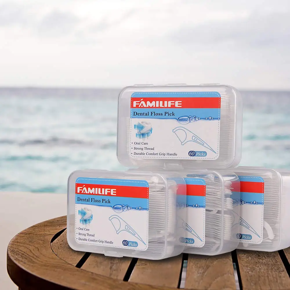 Зубная нить для семьи 240 град. с 4 дорожными чехлами|Держатель зубной нити| |
