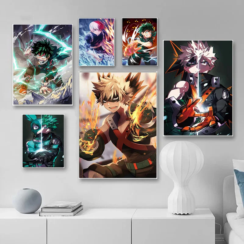 

Japanese Anime My Hero Academia Canvas Painting Wall Art Picture High Quality Poster H Print For Living Room Bedroom Home Decor