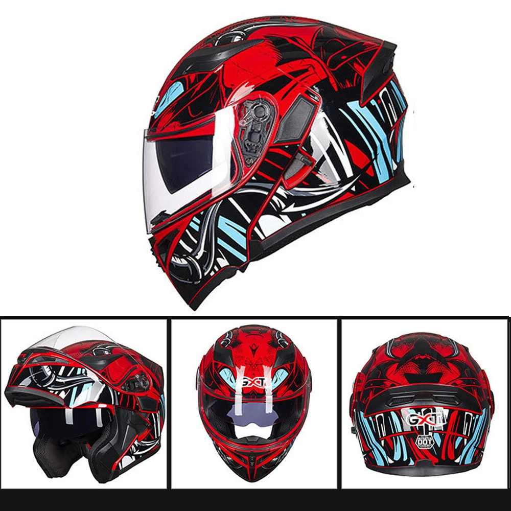 GXT мотоциклетный шлем для мотокросса с откидной крышкой полным лицом
