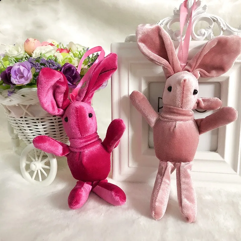 Easter plush rabbit pendant Animal Stuffed Dress Rabbit Key chain TOY Kid's Party Plush Mobile Wallet Pendant Decoration | Дом и сад