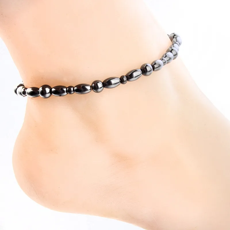 Magnetic Stone Anklets Therapy Weight Loss Slimming Beaded for Women Jewelry Health care ankle bracelets |