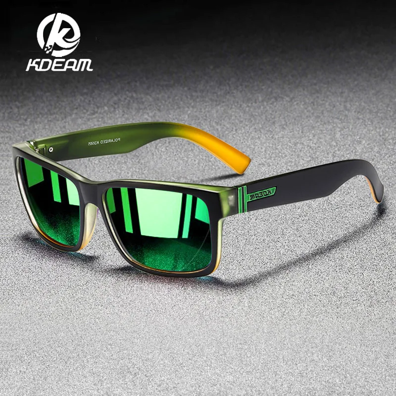 KDEAM Rectangular Polarized Mens Sunglasses Outdoor Sports Driving Sun Glasses for men Photochromic UV400 Male Gafas De Sol