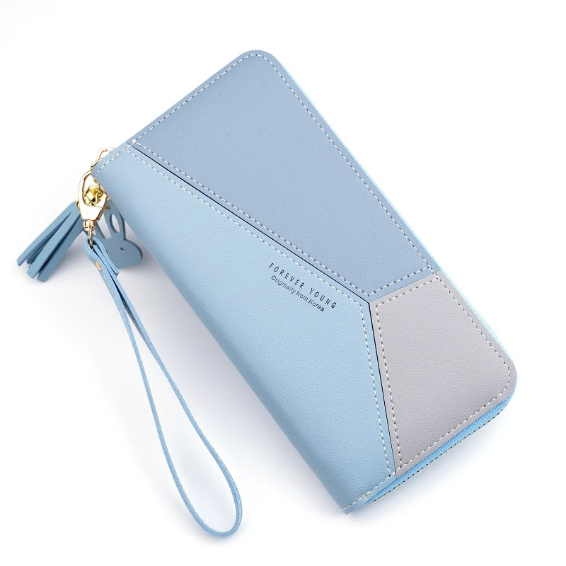 

Geometric Luxury Brand Leather Women Long Zipper Coin Purses Tassel Design Clutch Wallet Female Money Credit Card Holder