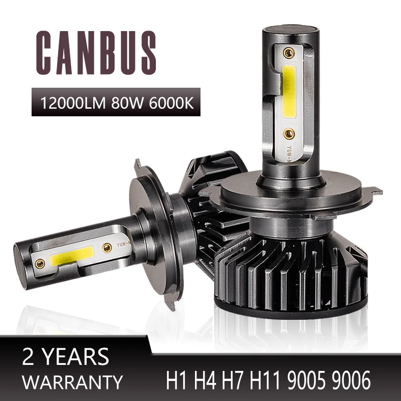H4 Led Canbus Внешний привод Turbo H7 H1 H3 9005 9006 H8 H9 H11 светодиодная фара 80 Вт лм Мини Размер