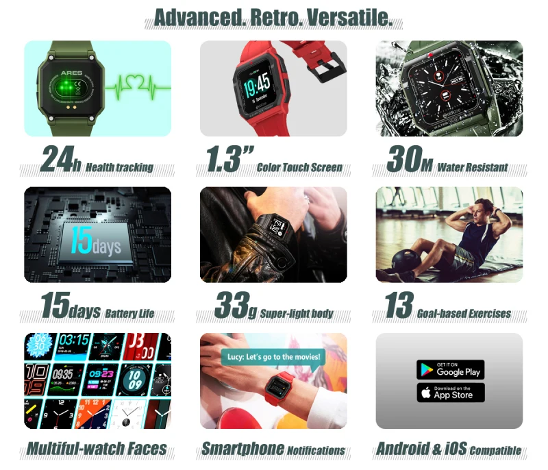 

Zeblaze Ares Smart Watch Men Women Blood Pressure Fitness Tracker Bracelet Smart Clock Waterproof Sport For Android IOS Xiaomi