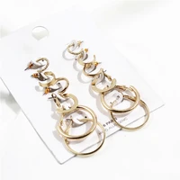 big sale 6prs gold small mixed hoops circles earrings for women girls cartilage small hoops earrings female jewelry gifts