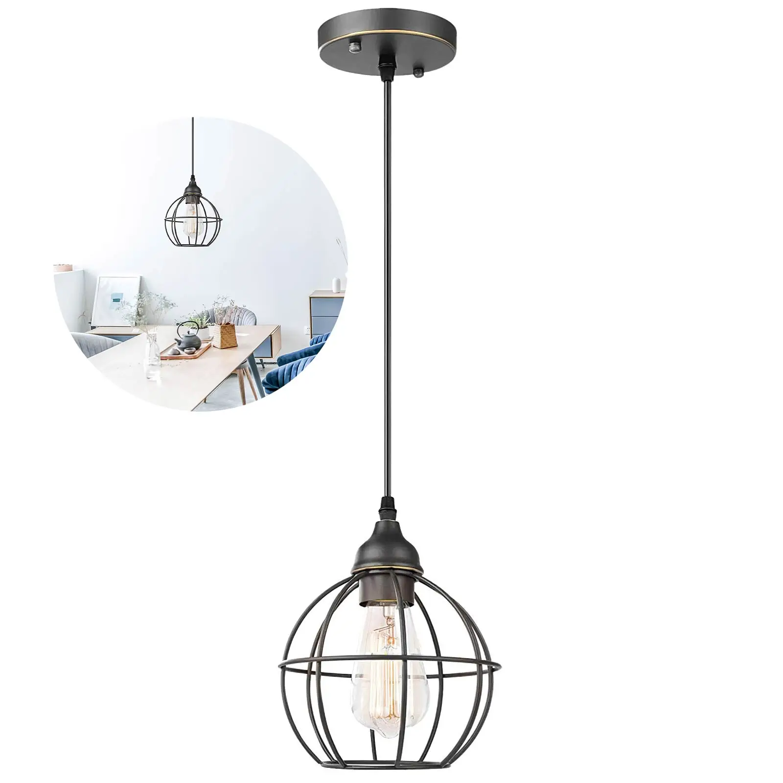 

Vintage Loft Industrial Iron Pendant Lights LED Hanging Lamp For Home Living Room Bedroom Kitchen Decor Luminaire Suspendu
