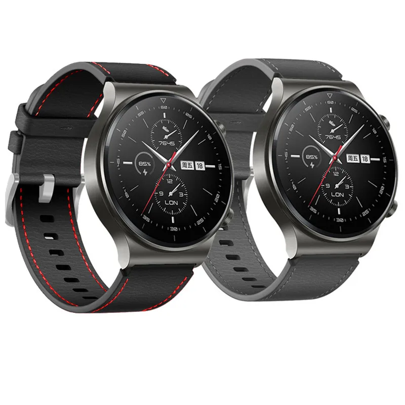 Ремешок кожаный для Huawei Watch GT 2 Pro /GT 2e /Honor Magic2 46 мм сменный Браслет в официальном