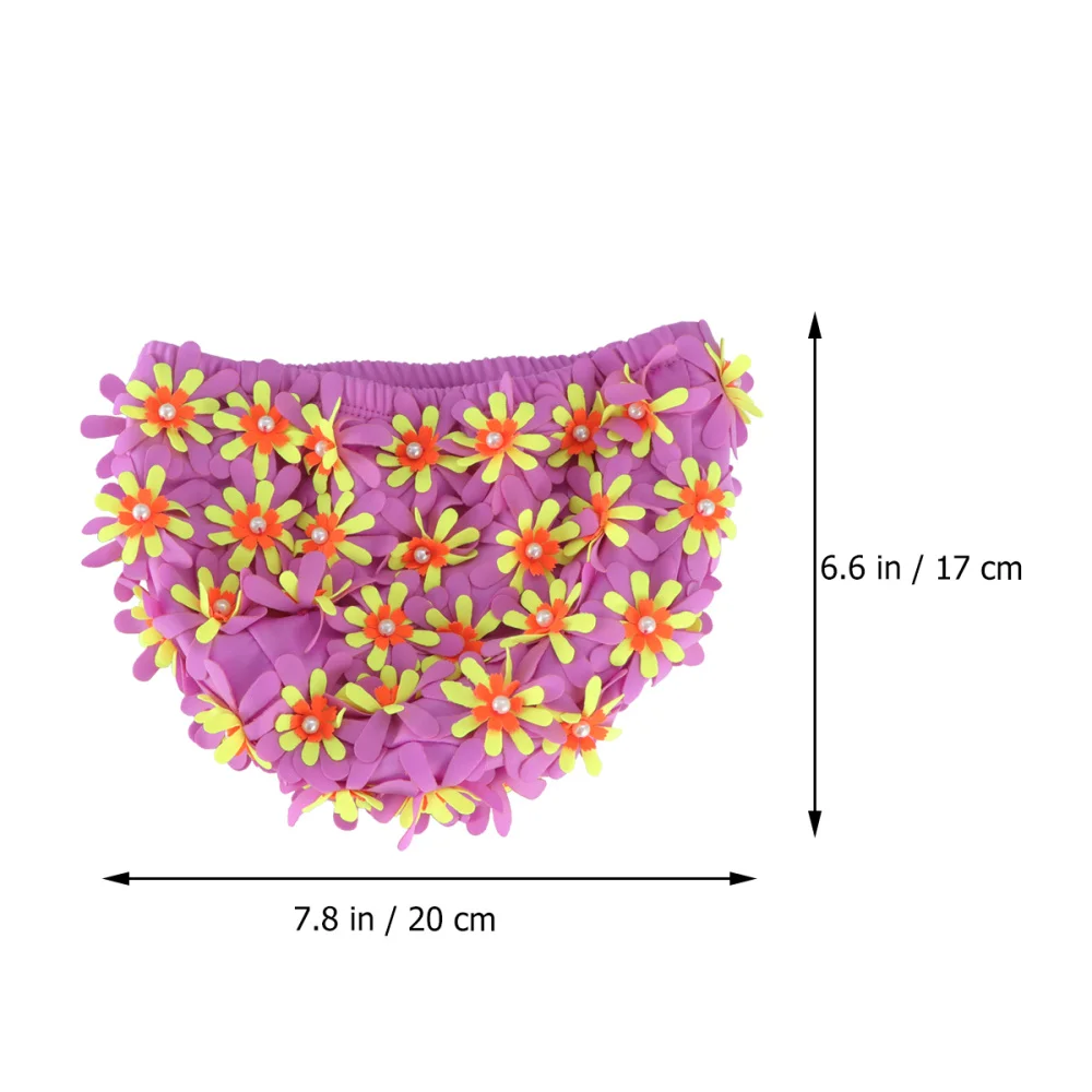 

Adult Swimming Cap Floral Pearl 3D Flower Design Swimming Hat Ear Protection Free Size Bathing Cap )