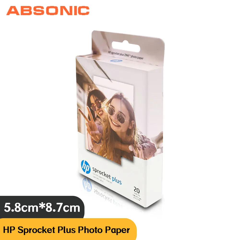 Absoonic 20 листов/коробка для HP Sprocket Plus фотопринтер 2 3x3 4 дюймов Zink печать фотобумага