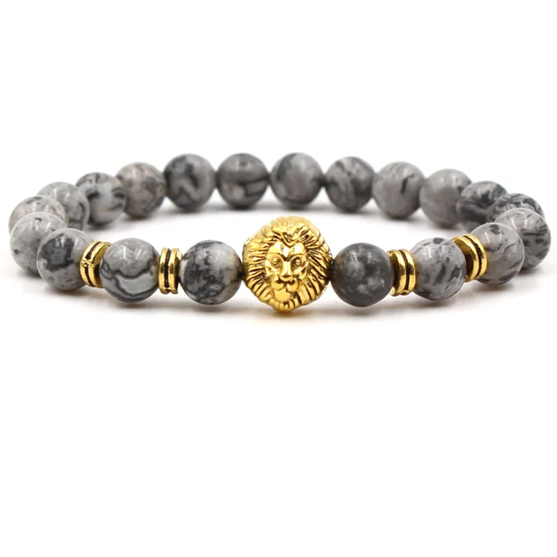 

Men Bracelet Natural Moonstone Bead Tibetan Buddha Bracelet Chakra Lava Stone Diffuser Bracelets Men Jewelry Gift Lion Bracelet