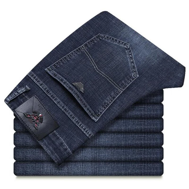 

2022 Spring/Summer New Jeans Young Man's Loose Straight Trim Business Brand Cotton Stretch Jeans Pants