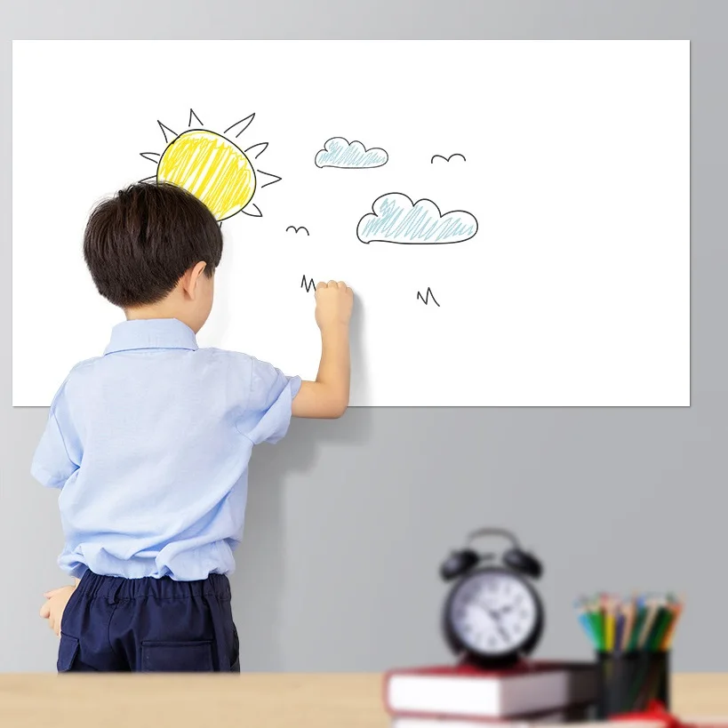 

Self-adhesive Dry-Erase White Board for Wall Sticker Hold Magnet Kids Drawing Board Marker Room Decor Calendar Planner