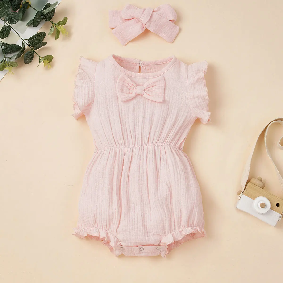 

3-24M Newborn Infant Baby Girls Bow Romper Ruffles Jumpsuit Summer Soft Baby Girl Clothes Costumes Sunsuit Playsuit