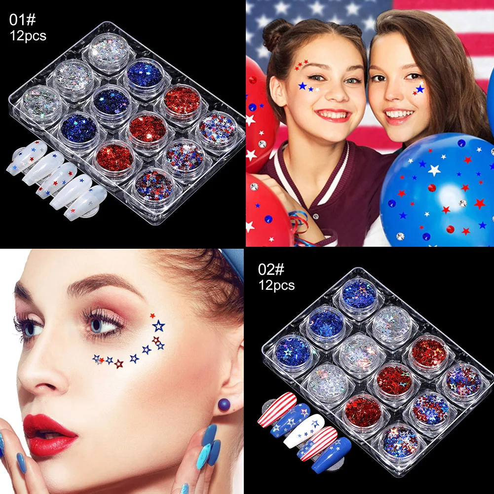 

Woman Nail Powder Glitter Sequins Colorful 3D Star Sparkle Glitter Sticker Decals Nail Art Decoration Manicure for DIY Salon