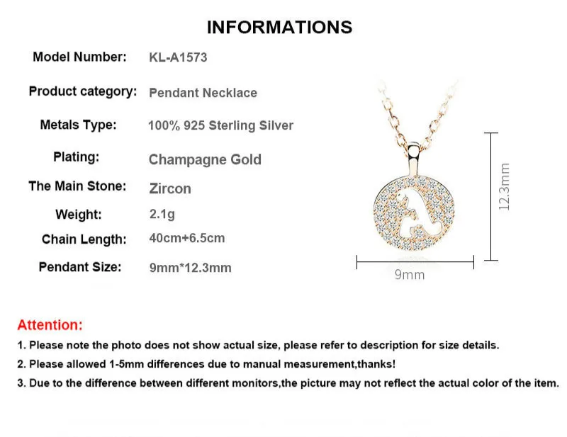

Bohemian Gold Couple Long Letter Pendants Necklaces 925 Sterling Silver Necklace for woman Colier Femme Joias Feminina Jewelry