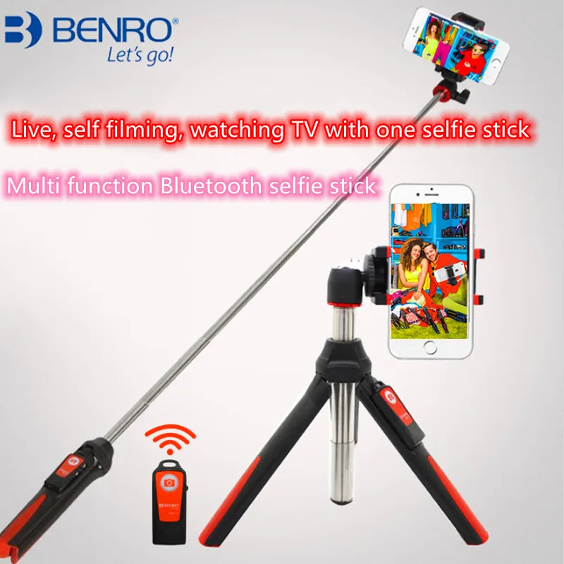 Benro mk10 Portable Tripod for Mobile Phone Bluetooth Selfie Stick With Remote Control Phone Stick For Huawei iPhone Android