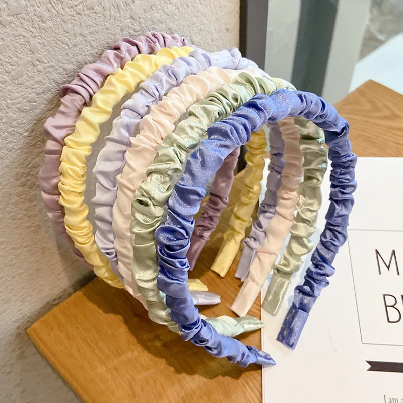 

[Xwen] 2021 New Pleated Bubble Girls Headband Colorful Multi-purpose Headband Hair Clip Vantage Hair Bundle Headdress OH2022