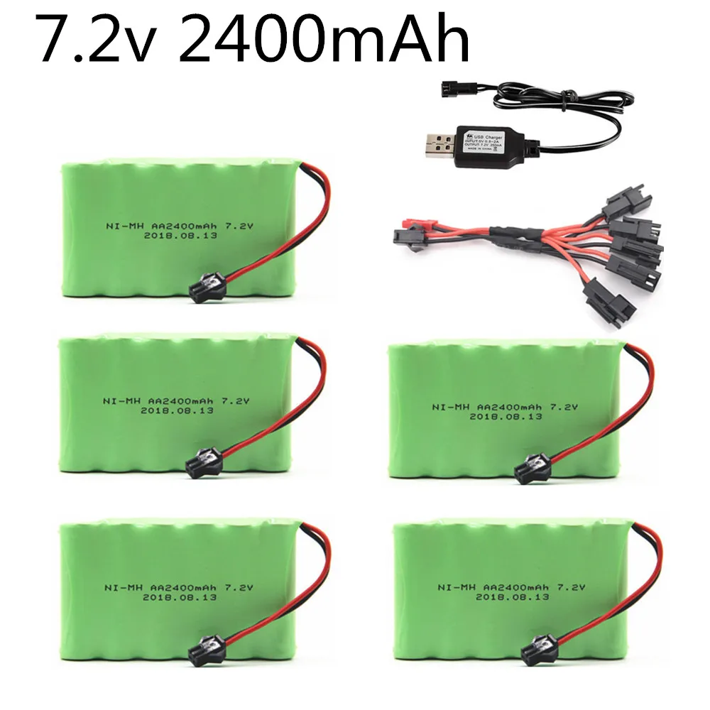 Ni mh 7 2 v 2400mah аккумулятор + USB зарядное устройство для Rc игрушка лодка автомобиль